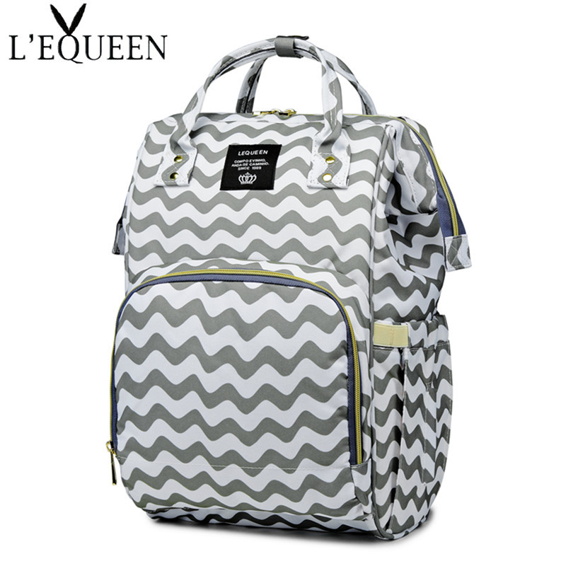 

LEQUEEN Baby Care Organizer Diaper Bag Backpack For Mummy Maternity Bag For Stroller Large Capacity Baby Nappy, Stripe