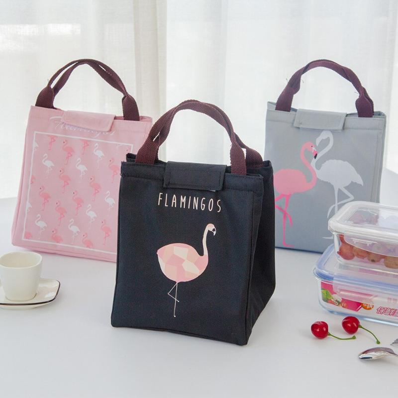 

Portable Insulated Neoprene Lunch Box Oxford Flamingo Lunch Bag Thermal Picnic Bags Kitchen Pouch 7