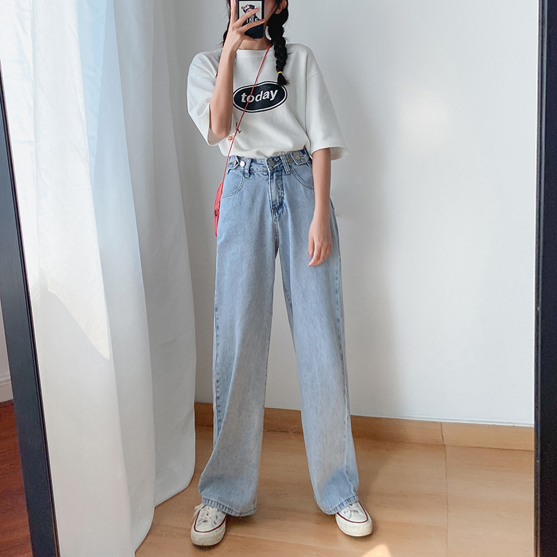 

Pant Jean Women Wide Leg Summer Plus Size Denim Pants Trousers Mom High Waist Big Size Jeans For Women Karean Jeans Mujer, Blue
