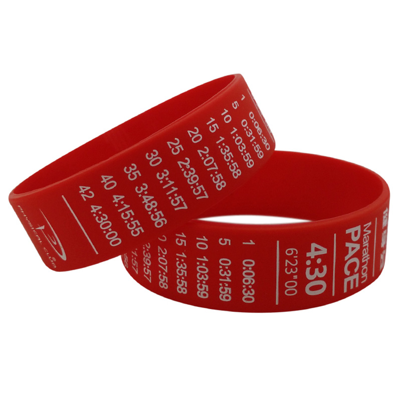 

100pcs Custom Debossed Ink Filled Silicone Wristbands Rubber Bracelets 8inch