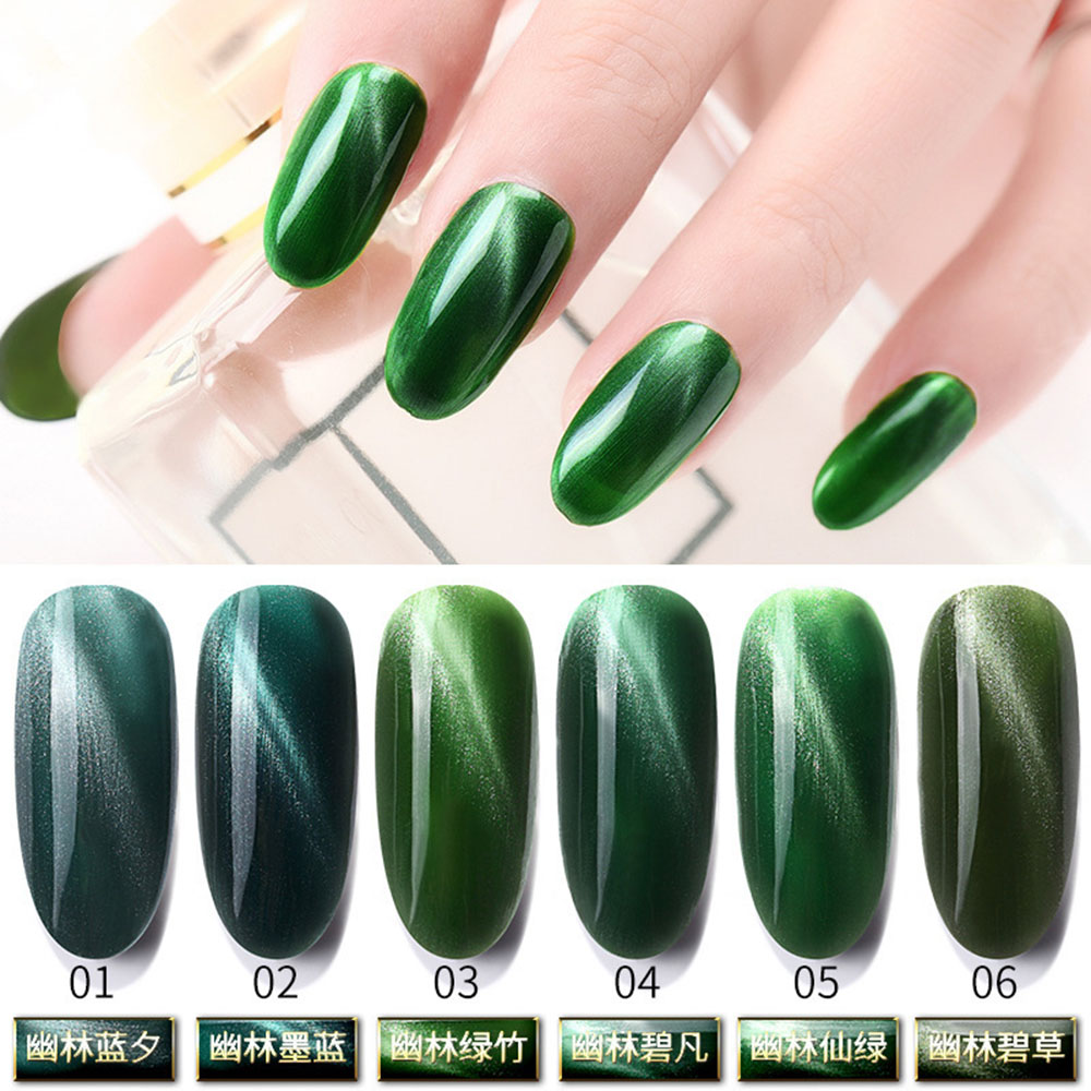 

Aiboduo Nail Polish 7.3ML Jungle Cat Eye Glue Soak Off UV Gel Polish Glue 3D Jade Cat Eye Manicure Magnet Suction Tool, 05