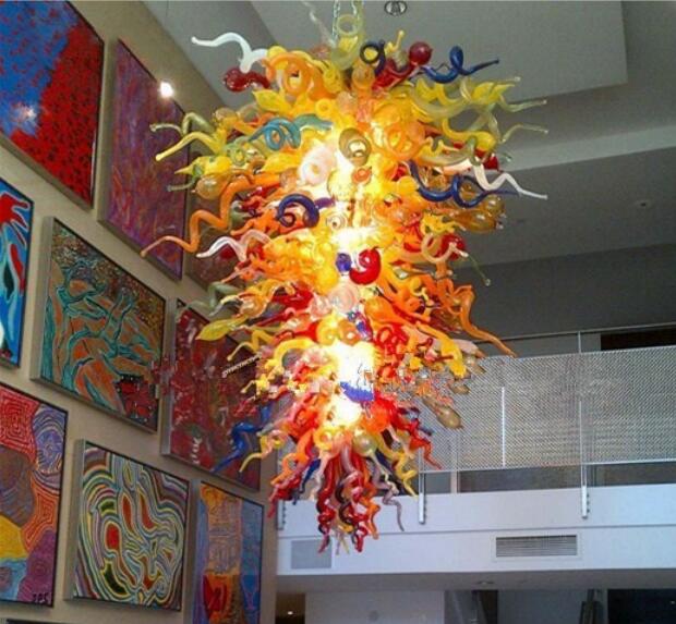 

Hot Sale Colored Glass Chandelier Lamp Hand Blown Glass Chandelier Popular Murano Crystal Chandelier Lamps for Home Hotel Club Decoration