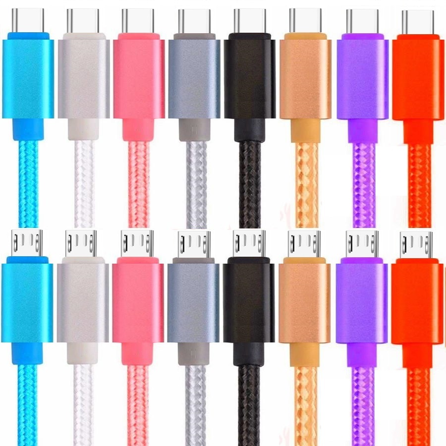 

OD 5.0 Thicker braided nylon alloy Type c Micro Usb cable for samsung s6 s7 edge s8 s9 htc Quick Charging USb C Cable 1m 2m 3m, Mix color by buyer