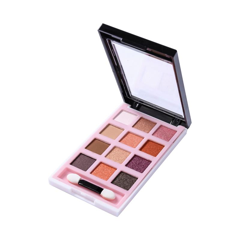 

12 Colors Naked Eyeshadow Palette Matte Shimmer Creamy Texture Eye Shadow Pallet with Brush, 02