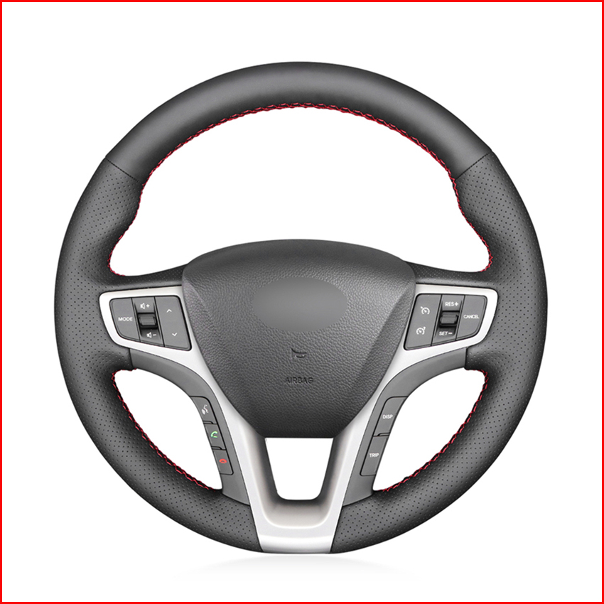 

Black Artificial Leather Car Steering Wheel Cover for Hyundai I40 2011 2012 2013 2014 2015 2016 2017 2018 2019