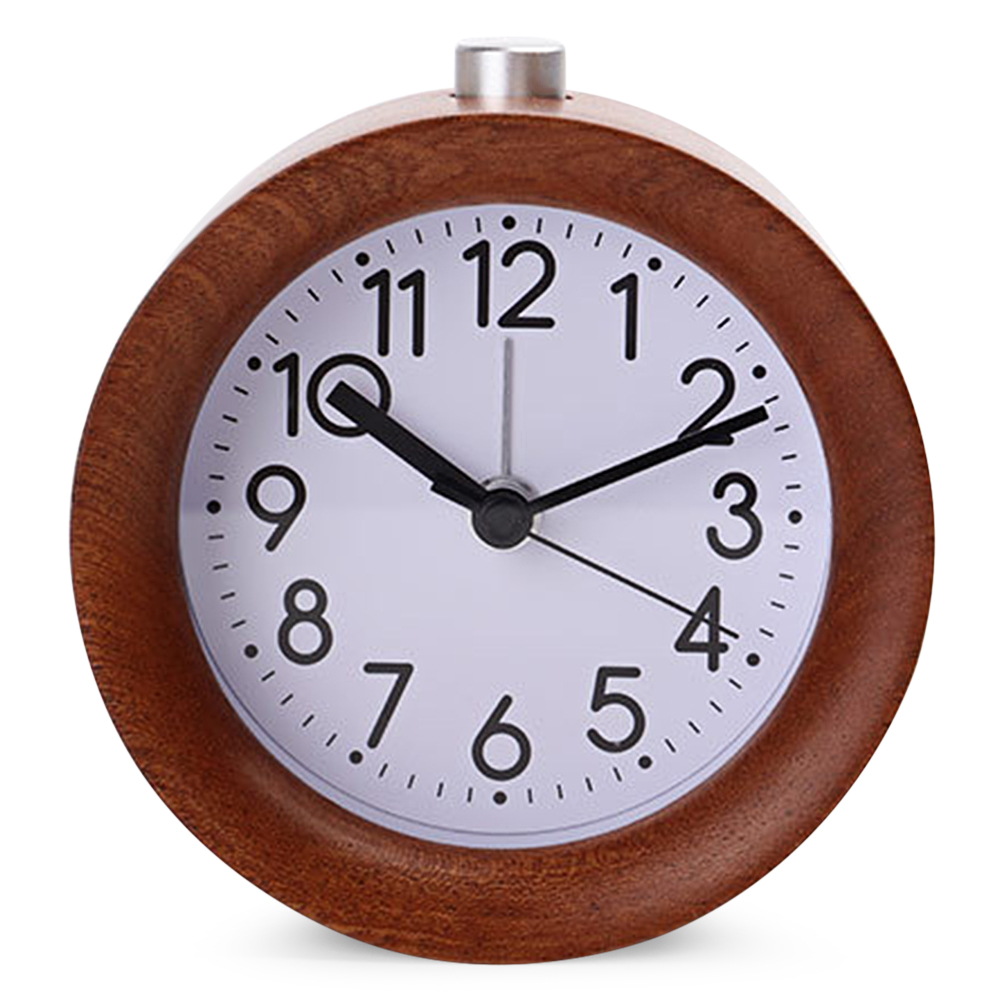 

2019 Creative Wooden Digital Clock Circular no Ticking Snooze Backlight Digital Desk Clock Rechargeable Alarm