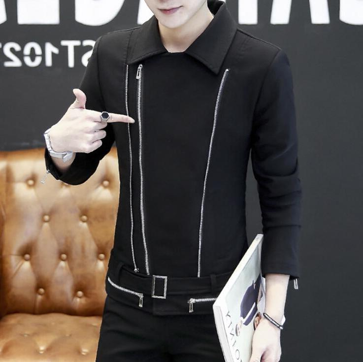

Free shipping Teen New Korean lapel jacket men cotton comfort men's jackets Fashion belt zipper mens slim Coat Male Outerwear, 8202 red wine