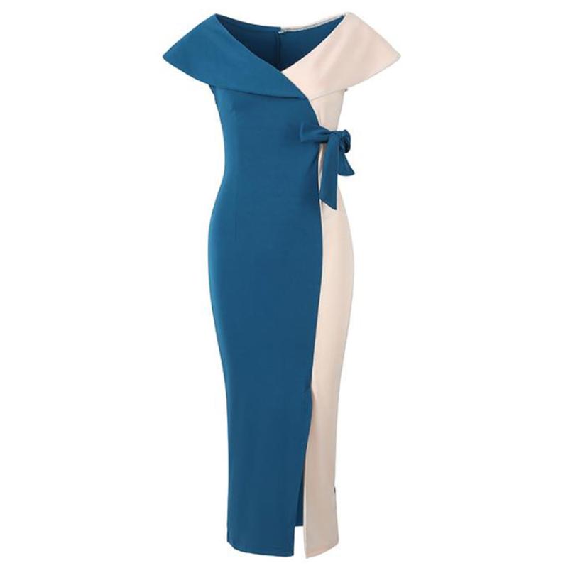 

Women Cloak Sleeve Bodycon Dress Sashes Plus Size Patchwork Slim Hip Pencil Midi Dress Clothes Sexy Evening Long Party Dresses, Pencil dress