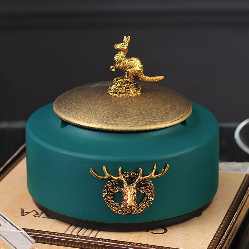 Bathroom Accessories Ceramics Ashtray Porcelain and Alloy Antique Ashtray Storage Box Box European Style Wedding Gifts-image-524863839
