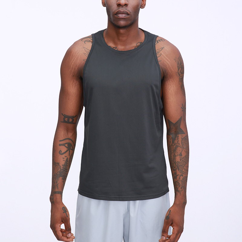 

Summer Sleeveless Singlet Gym Fitness Workout Weightlifting Stringer Casual Tank Tops Basketball Male Sports Wear Daily Shirts, Black