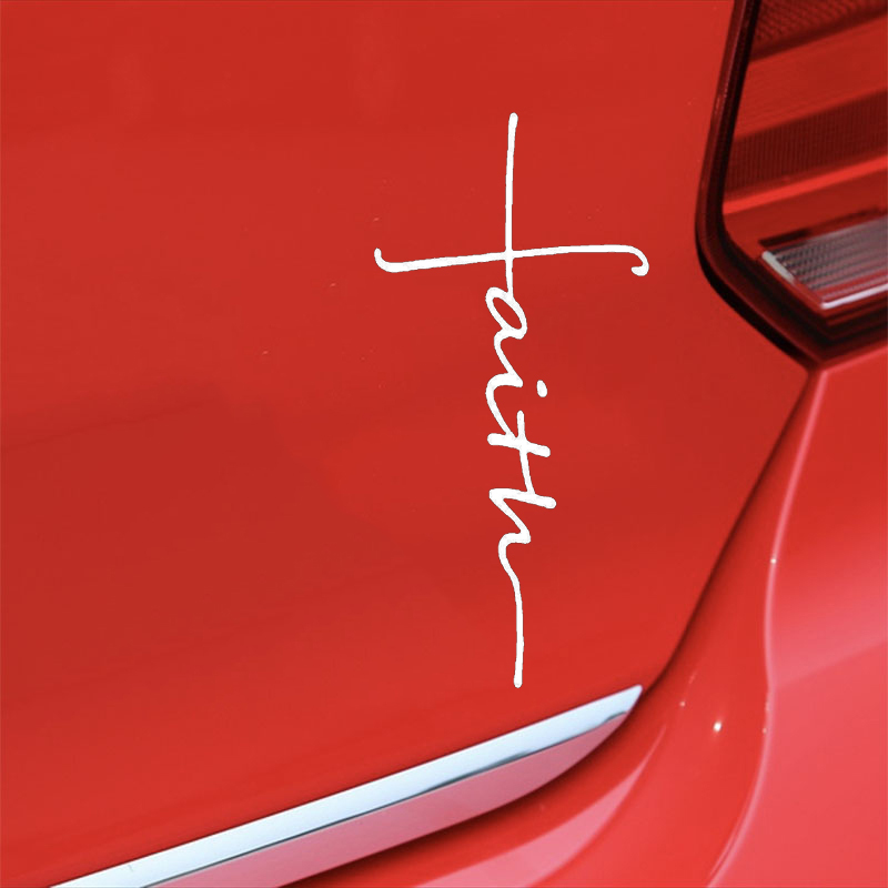 15*7.2cm Faith Cross Decal Cars Boats Motorcycle Helmet Sticker Rear Window Bumper Car Sticker-image-435378273