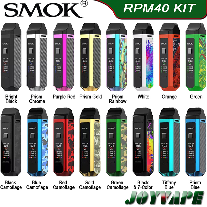 

SMOK RPM40 Kit 1500mAh 40W VW Pod Box Mod Kit with Nord Pod 4.5ml & RPM Pod 4.3ml with Nord & RMP Coils, Randomly mix the colors (faster)