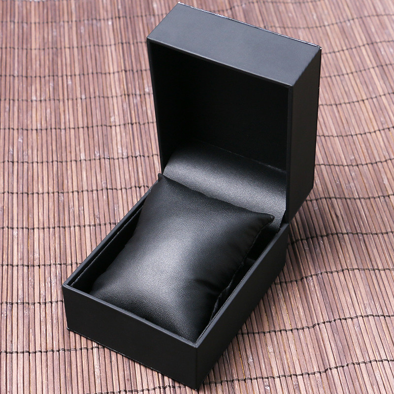 

High Quality Luxury Black Leather Watch Box Jewelry Organizer with Small Foam Pad Present Gift Boxes Exhibition Display Storage Case, Black;blue