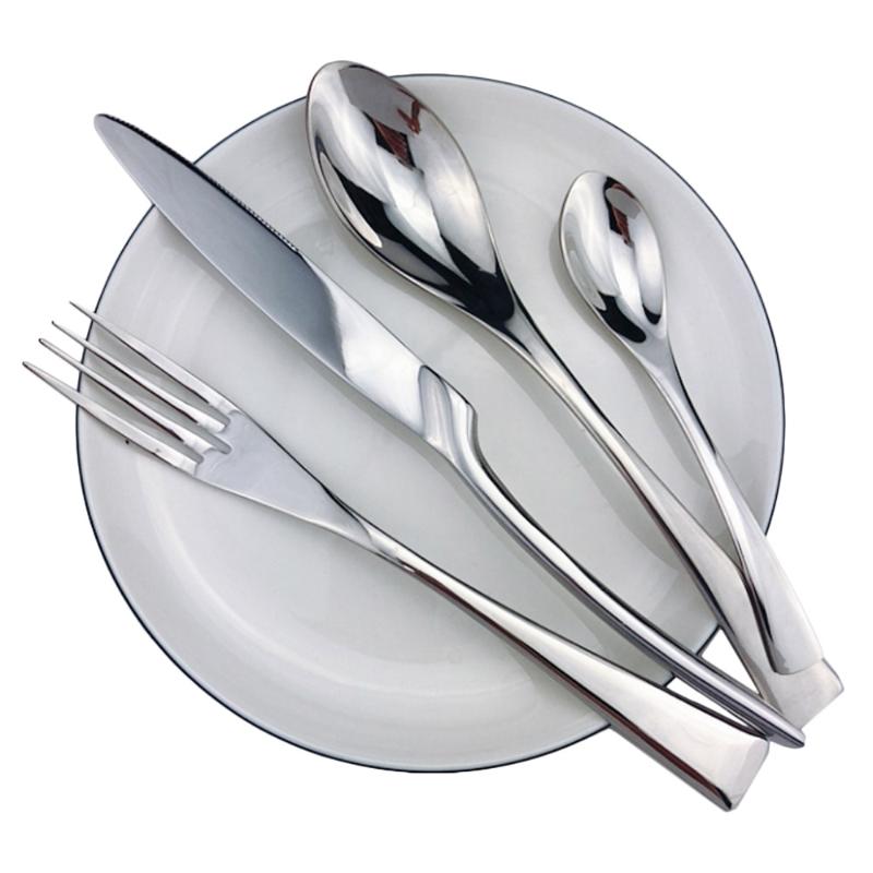 

Hot Sale 24-Piece Shiny polishing Mirror Silver Cutlery Dinnerware Set Tableware Flatware Set 18/10 Stainless Steel Wholesale