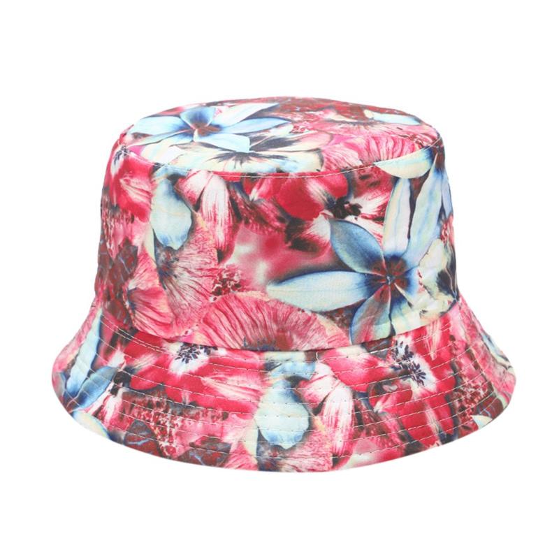 

Unisex Man And Woman Cap Flowers Print Hats Sunscreen Outdoors Sunscreen Harajuku Casual Vintage Bucket Fisherman Hat#C45, Red