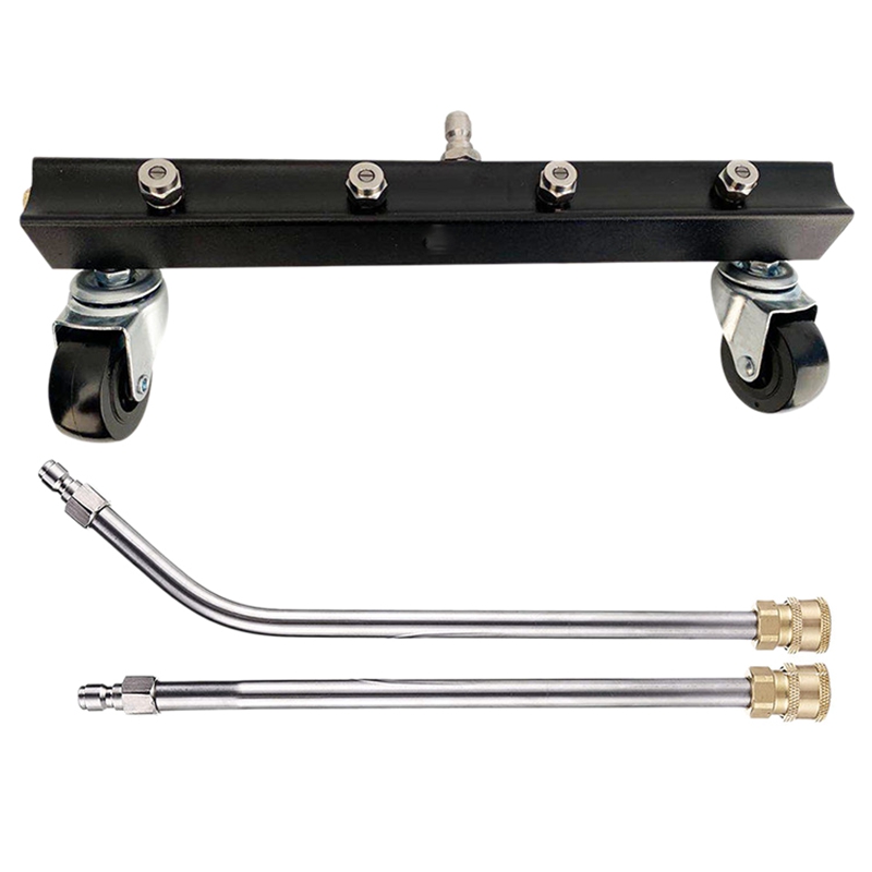 

HOT 13 Inch Pressure Washer Undercarriage Cleaner,Garden Cleaning Machine with 2 Washer Extension Wands, 4000 PSI (Black