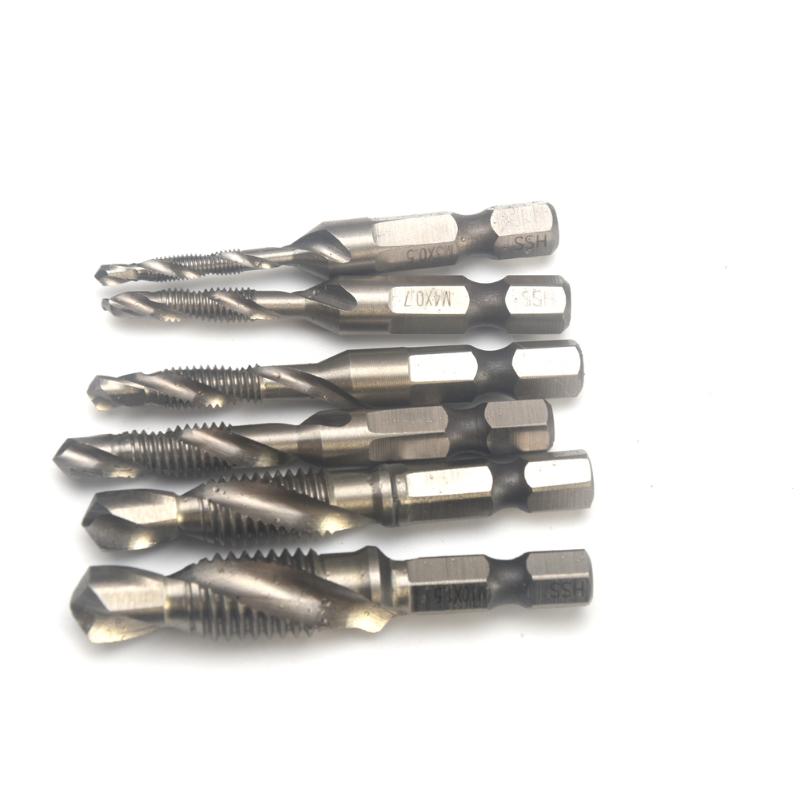 

6pcs Hexagon Handle Electric Screwdriver Shank Durable Tile Ceramic Drill Bits Multifunctional 3 In 1 Compound Tap Coated