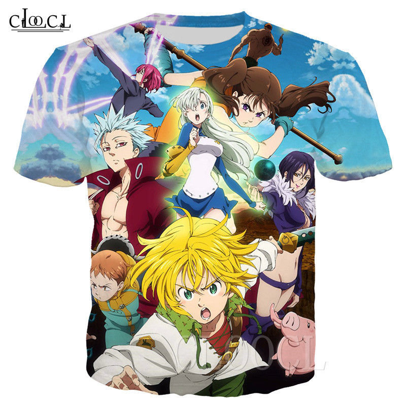 

2020 Fashion Anime The Seven Deadly Sins T Shirt Men Women 3D Print Cartoon Short Sleeve O-Neck Couples Streetwear Tops, T shirt 1