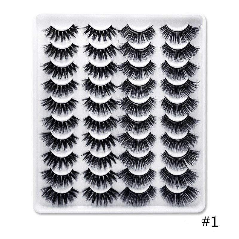 

Free Shipping Wholesale Hot sale 20 pairs in one tray 3D mink natural eyelashes set Factory price