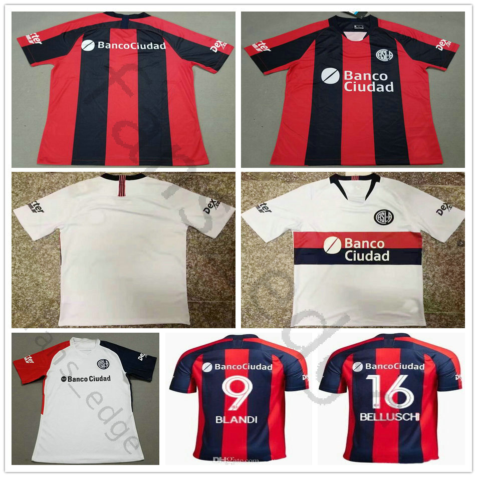 

2019 2020 San Lorenzo Soccer Jerseys 9 BLANDI 16 BELLUSCHI 27 ROJAS CAUTERUCCIO Custom 19 20 Home Away Red White Football Jersey Shirt