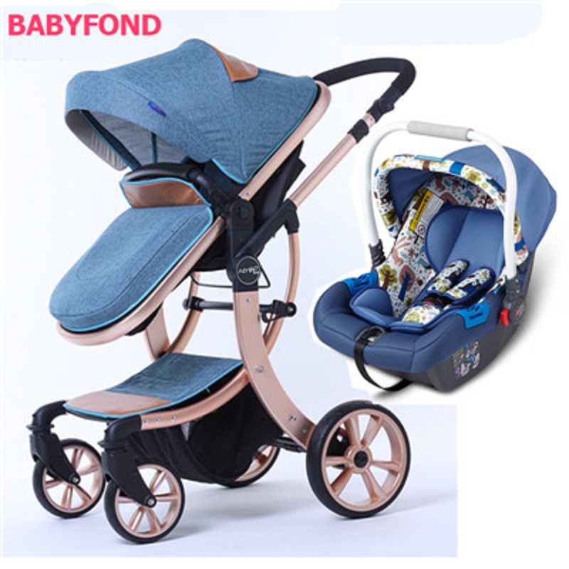 

EU safety3 in 1 baby strollers Strong suspension fashion designbaby stroller car four trolley Aulon