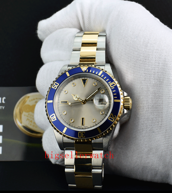 

Luxury Watches Steel Bracelet Silver Diamond Dial Yellow Gold & Steel 16613 WATCH CHEST 40mm Automatic Mechanical Fashion Men's Wristwatch, Gray