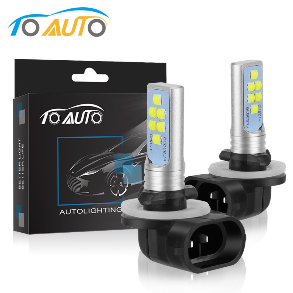 

2PCS H27 Led 880 881 Bulb H27W Led Bulbs P13W PSX26W 1400LM Car Fog Light Super Bright Auto Lamp LS3535 Chips 12V 24V 6000K