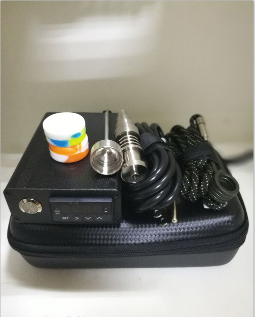 

Cheap portable E nail D-nail dab rig kit electric temp controller box with 16mm 20mm titanium quartz nail for glass water pipe