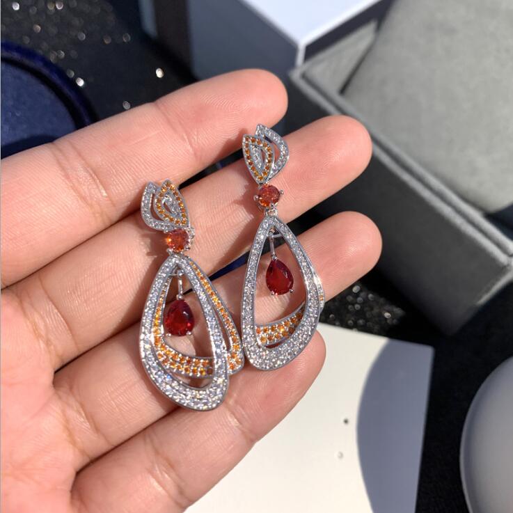 

Dangle & Chandelier Women S925 Sterling Silver Needle Micro Inlaid Zircon Earrings