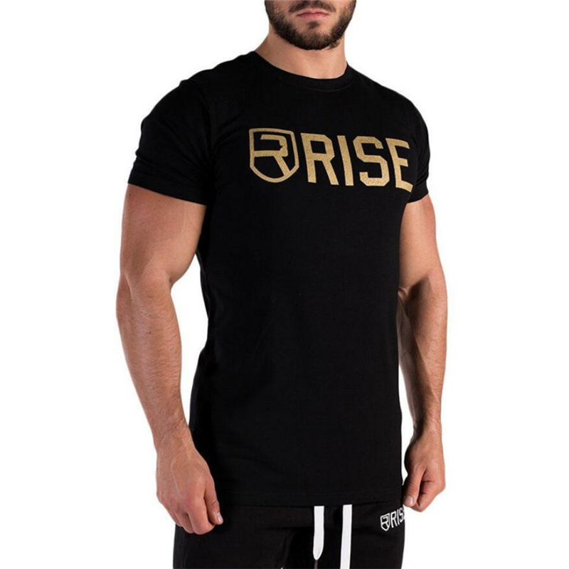 

Fashion Men's Stringer T Shirts Tops RISE Casual Printing Workout building Short Sleeved Fitness Tees T-Shirts Singlets, Picture color5