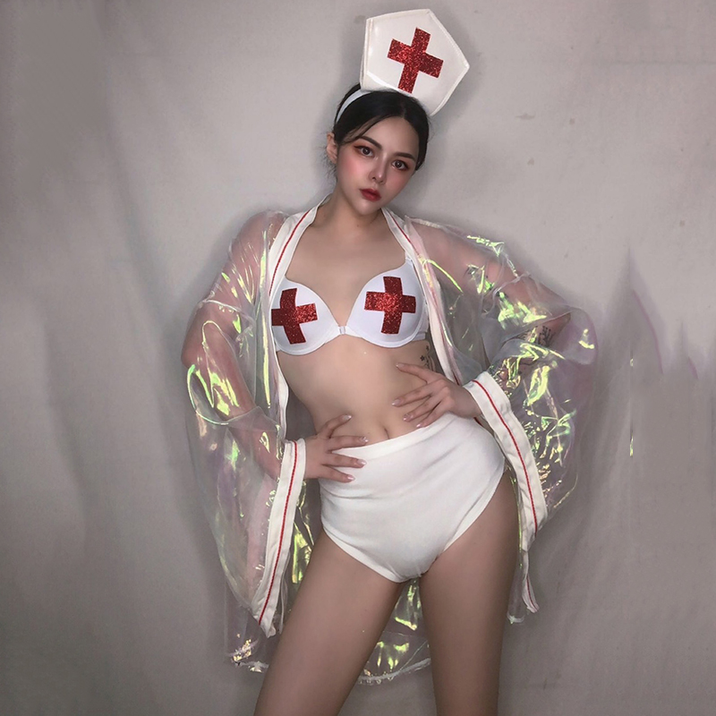 

Bar Nightclub GoGo Bar Ds Dj Dance Performance Costume Rave Stage Outfit Cosplay Sexy Bikini Women Party Wear DT2288, As picture