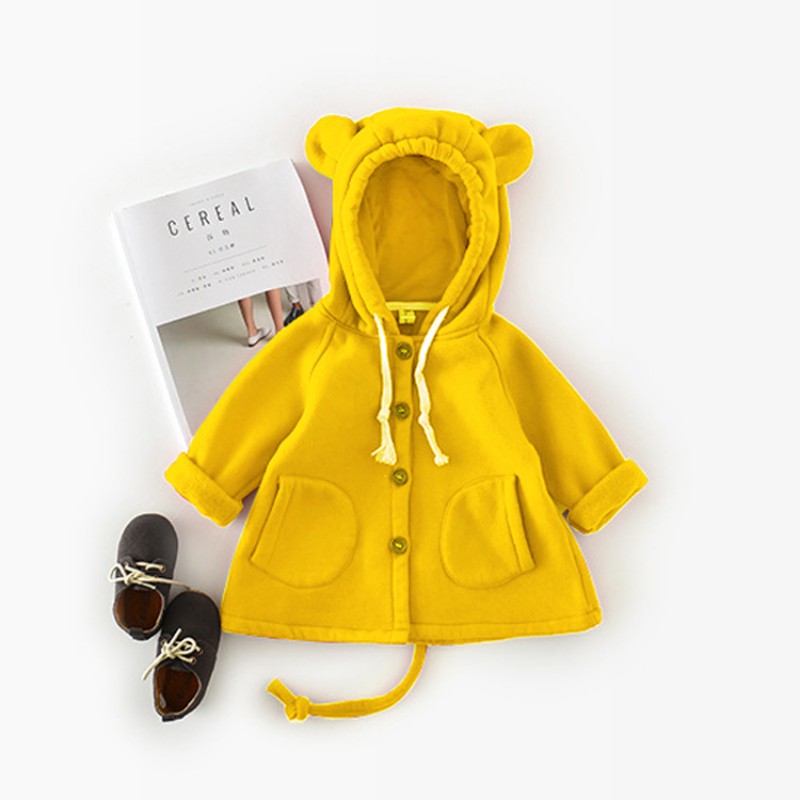 

New Cartoon Big Ears Children Kids Jacket Cotton Sweater Lovely Autumn Winter Warm Children Clothing Baby Tops Girl Coat, Black
