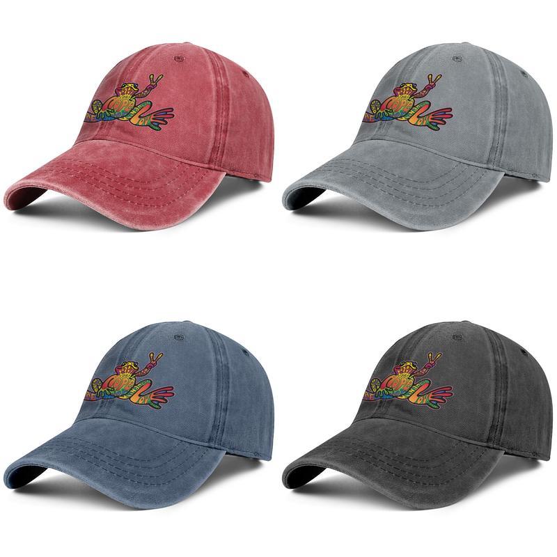 

American Hippie Psychedelic Art Quotes Peace Frog Unisex denim baseball cap cool vintage cute trendy hats saved to peace frogs Sprinkle, Blue;gray
