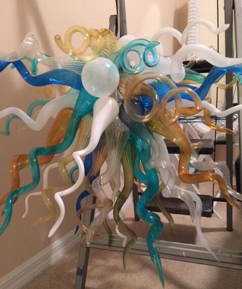 

Pendant Lamps Multi Color Chandeliers Pendant-Lights Home Decor Custom Made Hand Blown Glass American Style Chandelier