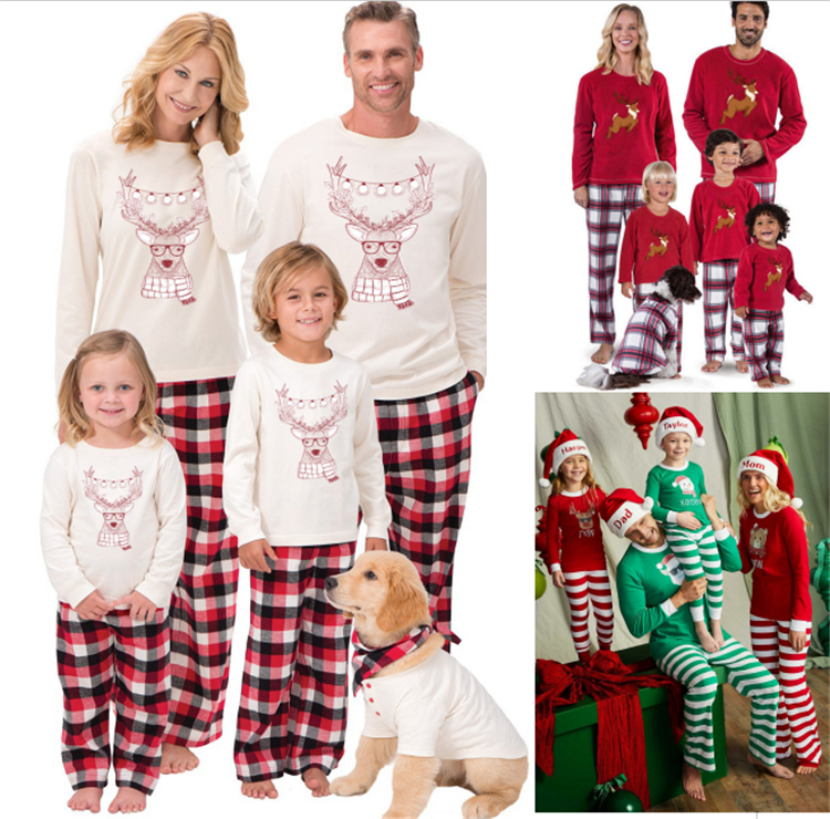 UK 2019 Xmas Baby Kids Girl Boy Santa Cotton Nightwear Sleepwear PJs Pajamas Set