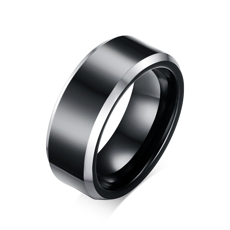 

Cluster Rings Simple Black Tungsten Ring Men High Polished Wedding Band Engagement Women Fashion Male Jewelry