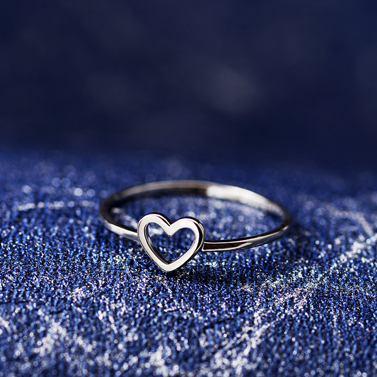 

Silver Women Ring Hollow Heart Ring For Lover Couple Wedding Promise Infinity Eternity Love Jewelry Gift