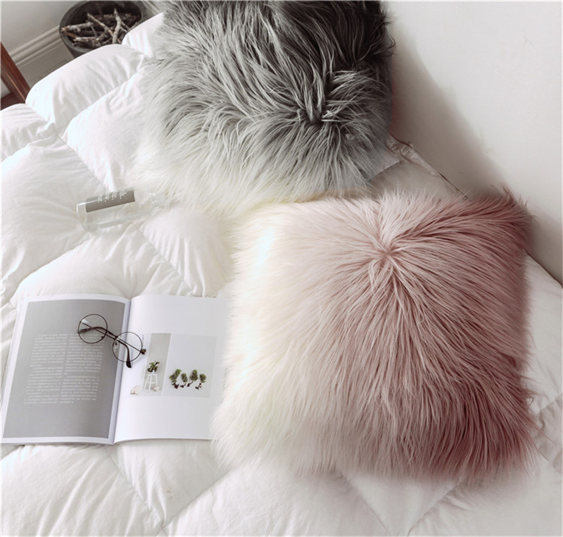 

European and American fashion gradual change color beach wool big cushion home cloth art model room decoration pillow