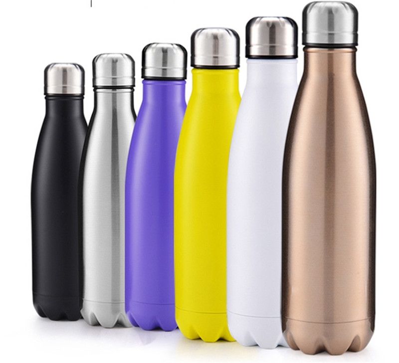 

Newest 350ml / 500ml Vacuum Cup Coke Mug Stainless Steel Bottles Insulation Cup Thermoses Fashion Movement Veined Water Bottles dc641