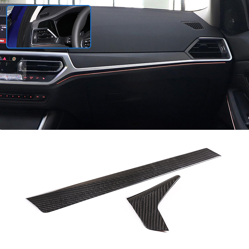 

Real Carbon Fiber Center Console Dashboard Trim Strips 2Pcs ABS Car Styling For 3 Series G20 G28 2020 LHD