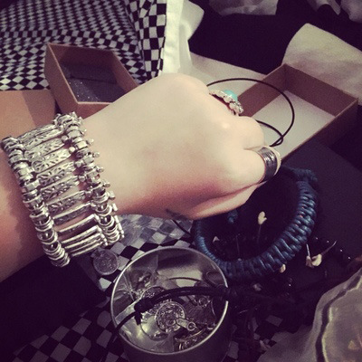 

Exotic ethnic style bracelet silver carved coin bracelet bohemian bracelet