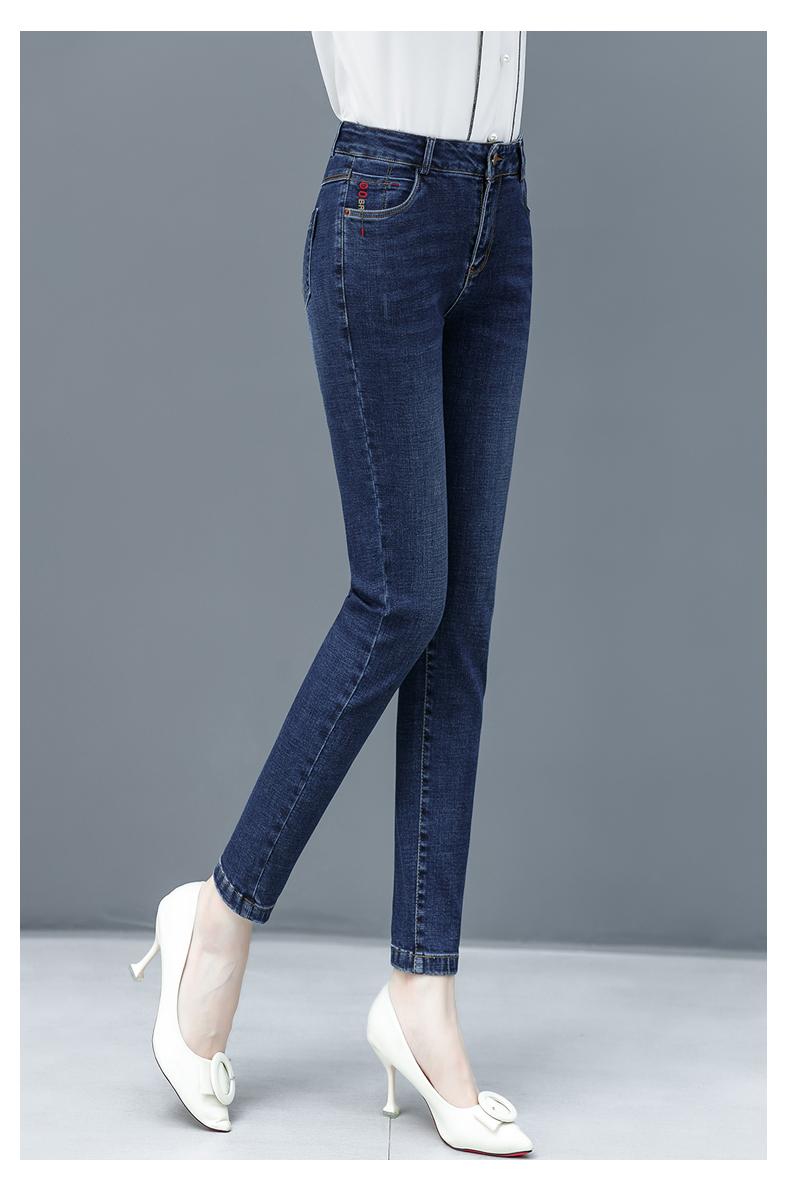 

The Blue New Type Of Cultivate One'S Morality Joker Fashion Show Thin Foot Pencil Pants With Velvet