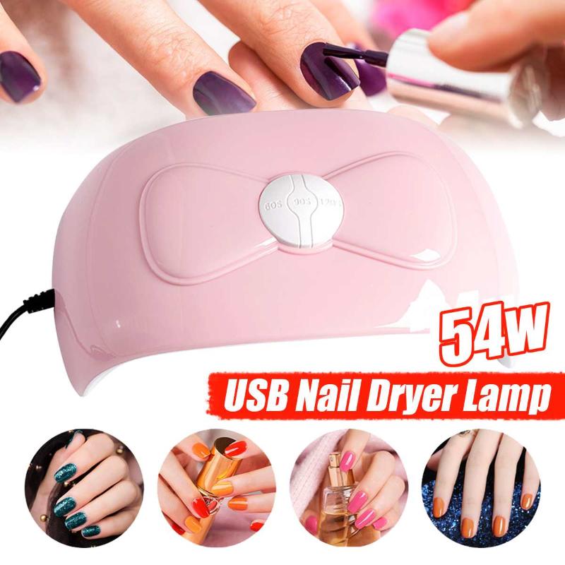 

54W 18 LED Nail UV Dryer Lamp For Gel Varnish Nails Gel Polishing 30S/60S/90S Timing Lamp Nail Dryer For Drying Art Tool, Pink