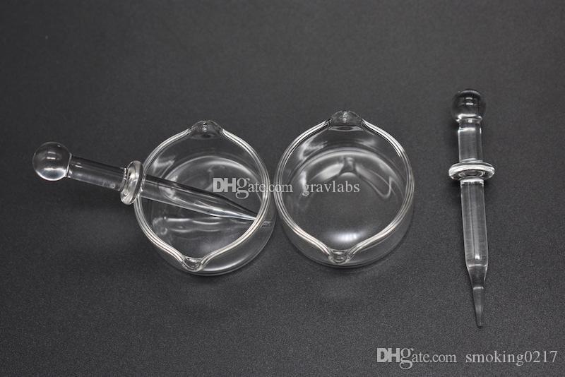 

High Quality Wig Wag Concentrate Glass Wax Dish Oil Containers Dabber Tool Set Glass Oil Bowl Smoking Dogo Better Quality Now wholesale