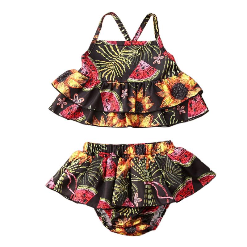 

New Toddler Baby Girl Clothes Summer Sleeveless Romper Tops Floral Shorts Outfits