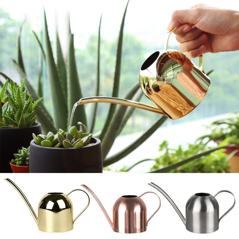 

Stainless Steel Watering Pot Gardening Potted Small Watering Can Indoor Succulent Bonsai Long Spout Flower Kettle 500ml, Silvery