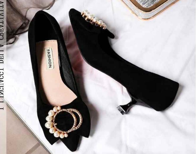 

2019 Suede Women's shoes in Spring and Autumn with New style Middle heel fine heel water drill@24, Red