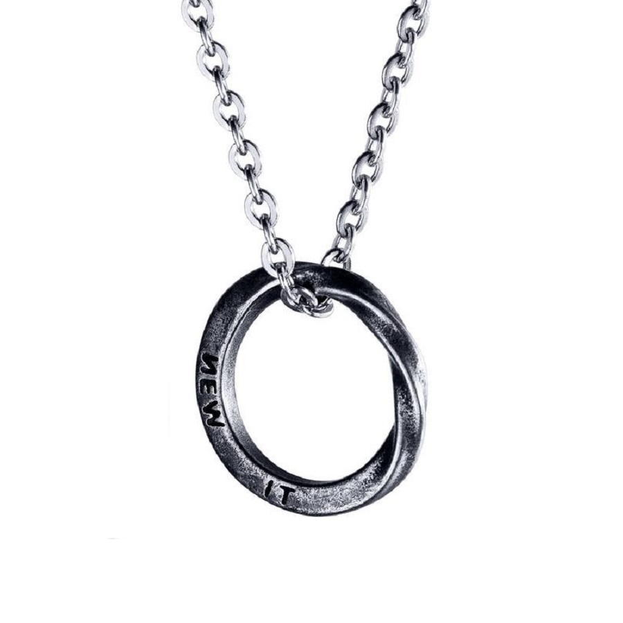 

Fashion Hip Hop Chain Jewelry Men Silver Necklace Circle Pendant Design Stainless Steel Link Chains Necklaces Gifts For Mens