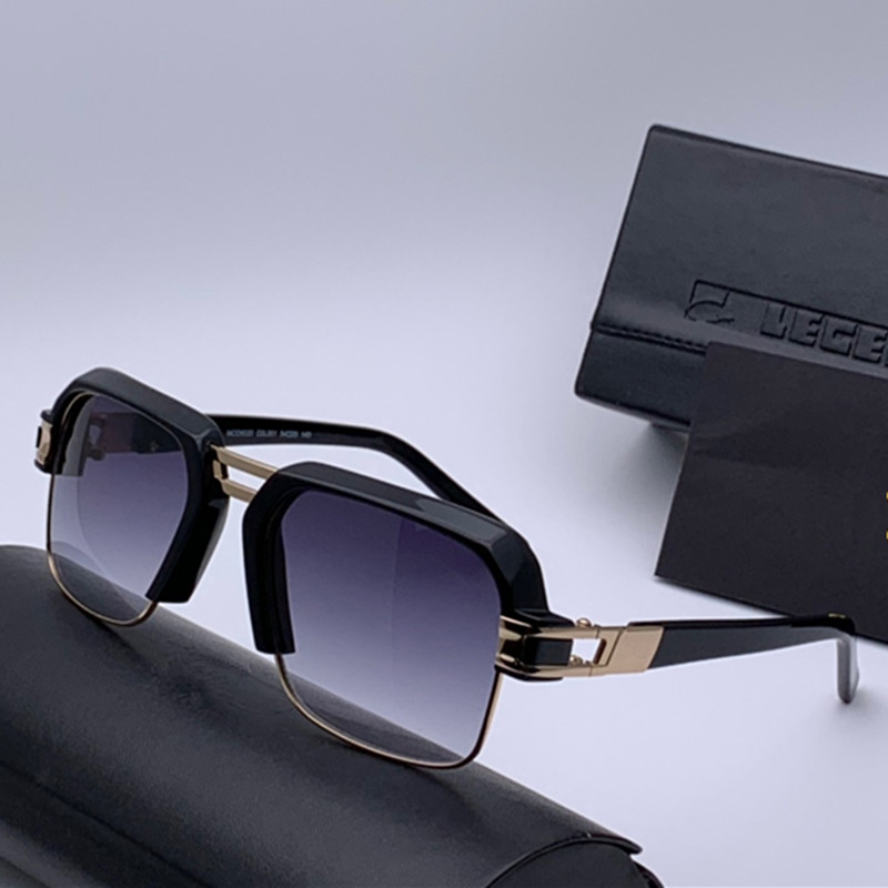 

New luxury sunglasses men sunglasses 6020 top quality attitude gold design square Half frame UV400 lens with original case