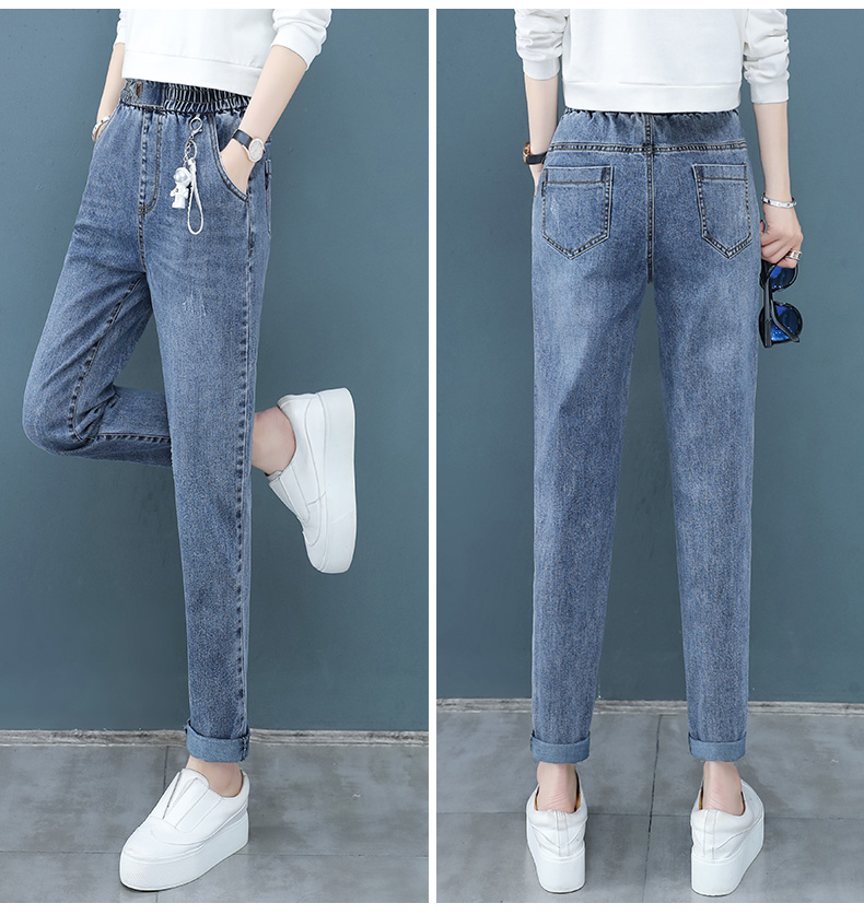 

Dark Blue Han Edition Cultivate One'S Morality Show Thin Trousers Minus Age Joker Pencil Pants